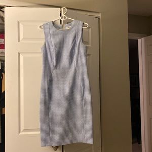 Calvin Klein light blue checked dress!